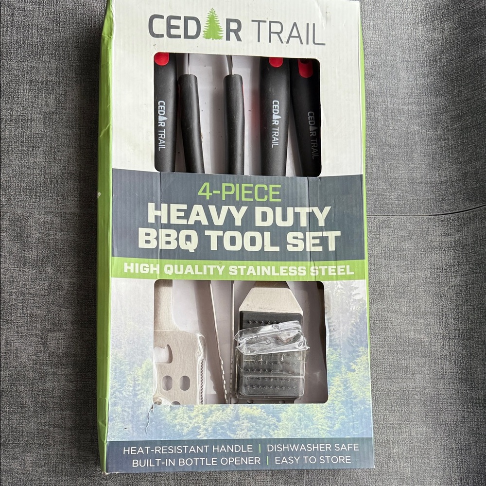 NIB - Cedar Trail Heavy Duty BBQ Tool Set
